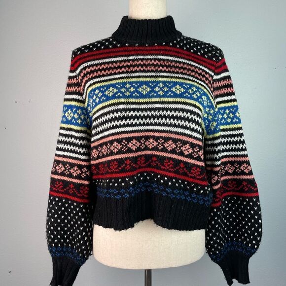 American Eagle Multicolor Patterned Women's Sweater Size M EUC - Picture 1 of 6